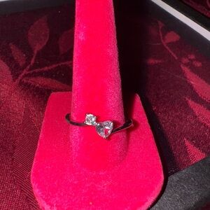 Elegant White Gold Filled CZ Love Ring